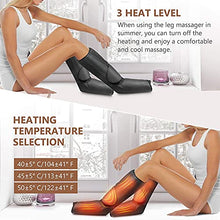Load image into Gallery viewer, Cunmiso Life Leg Air Compression Massager for Circulation and Relaxation, Foot and Calf Massage Machine with 3 Heat Modes 3 Intensities, 2 Extensions Wraps &amp; LCD Handheld Controller for Men and Women
