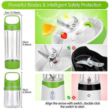 Load image into Gallery viewer, Portable Blender, Personal Size Blender USB Handheld Blender Cup with 6 Blades for Shakes and Smoothies, BPA Free Double Juicer Cup, Mini Travel Blender for Home Sports Office Gym and Outdoors (300ml/500ml)
