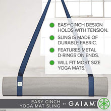 Load image into Gallery viewer, Gaiam Easy-Cinch Yoga Mat Sling, Navy, 1 Count
