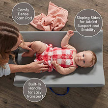 Load image into Gallery viewer, FDP SoftScape Ultra-Soft Daycare Baby and Infant Contoured Changing Pad, Non-Slip Bottom, Built-in Handle Easy to Transport Travel - Gray TopLight Gray
