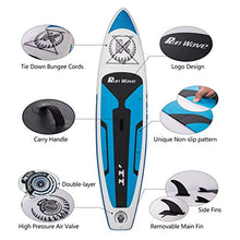 Load image into Gallery viewer, Runwave Inflatable Stand Up Paddle Board Non-Slip Deck with Premium SUP Accessories | Wide Stance, Bottom Fins for Surfing Control | Youth Adults Beginner (Kohala Blue)
