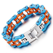 Load image into Gallery viewer, NELSON KENT Men Titanium Steel Bicycle Chain Orange Blue
