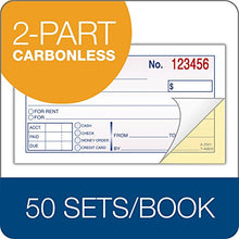 Load image into Gallery viewer, TOPS Money Receipt Book, 2-Part, Carbonless, 2 5/8 x 5 3/8 Inches, 50 Sheets, White and Canary, (46820)
