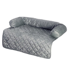 Load image into Gallery viewer, Furniture Protector Pet Cover for Dogs and Cats with Shredded Memory Foam filled 3-Sided Bolster Soft Plush Fabric by PETMAKER Â– 30Â” x 30.5Â” Gray

