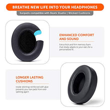 Load image into Gallery viewer, WC Wicked Cushions Replacement Ear Pads for Beats Studio 2 &amp; 3 (B0501, B0500) Wired &amp; Wireless | Does NOT Fit Beats Solo | Softer PU Leather, Enhanced Foam &amp; Stronger Adhesive | Black
