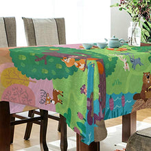 Load image into Gallery viewer, ALAZA Wild Animals Forest Fox Bear Bee Tablecolth Table Cover for Party Dining Room Kitchen Decor,54 X 54,Stain and Wrinkle Resistant Washable Rectangle Table Cloth
