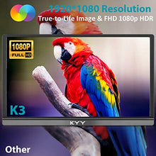 Load image into Gallery viewer, Portable Monitor - KYY 15.6inch 1080P FHD USB-C Laptop Monitor HDMI Computer Display HDR IPS Gaming Monitor w/Premium Smart Cover &amp; Speakers, External Monitor for Laptop PC Mac Phone PS4 Xbox Switch
