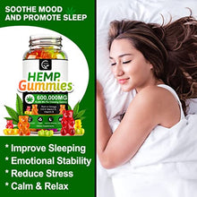 Load image into Gallery viewer, (3 Pack) Hemp Gummies 600,000mg Extra Strength -180ct - Promotes Focus Calm, Sleep and Calm Mood, 100% Natural Hemp Oil Extract Infused Gummies, Vegan, Non-GMO, Gluten-Free
