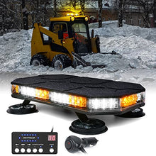Load image into Gallery viewer, Xprite LED Rooftop Strobe Beacon Lights, Magnetic Base Emergency Traffic Hazard Warning Caution Lightbar w/ 38 Flashing Modes &amp; Controller, for Construction Vehicles Snowplow Mail Trucks - White Amber
