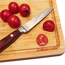 Load image into Gallery viewer, HHXRISE Bamboo Cutting Board With 3 Built-In Compartments And Juice Grooves - Kitchen Chopping Board for Meat (Butcher Block) Cheese and Vegetables (M 15.2x10.5'')

