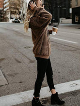 Load image into Gallery viewer, Century Star Womens Fuzzy Hoodies Pullover Cozy Oversized Pockets Hooded Sweatshirt Athletic Fleece Hoodies Brown Large
