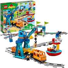 Load image into Gallery viewer, LEGO DUPLO Cargo Train 10875 Battery-Operated Building Blocks Set, Best Engineering and STEM Toy for Toddlers (105 Pieces)
