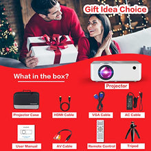 Load image into Gallery viewer, 1080P HD Projector, WiFi Projector Bluetooth Projector, FANGOR 230" Portable Movie Projector with Tripod, Home Theater Video Projector Compatible with HDMI, VGA, USB, Laptop, iOS &amp; Android Smartphone
