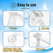 Load image into Gallery viewer, Valchoose Upgraded 60 Pack Vomit Bags Disposable Quadrate, 1000ML Emesis Bags Disposable Hospital Grade, Handy, Easy to Use Throw up Bags for Kids, Pregnant, Car &amp; Morning Sickness
