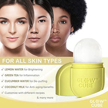 Load image into Gallery viewer, Glow Cube Ice Roller For Face Eyes and Neck To Brighten Skin &amp; Enhance Your Natural Glow/Reusable Facial Treatment to Tighten &amp; Tone Skin &amp; De-Puff The Eye Area (Yellow)
