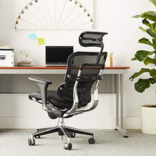 Load image into Gallery viewer, Eurotech Seating Ergohuman High Leather Seat/Mesh Back Swivel Chair, Black
