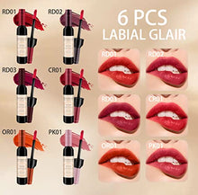 Load image into Gallery viewer, SOVONCARE 6 Color Wine Lip Tint, Matte Liquid Lipstick Waterproof Natural Lip Stains Set Long Lasting Wine Bottle Lip Gloss Makeup Gift Idea for Girls &amp; Women

