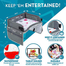 Load image into Gallery viewer, Kenley Kids Travel Tray, Toddler Car Seat Lap Tray, 16.5 x 13.5 Inches (Pink/Gray)
