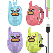 Load image into Gallery viewer, Qniglo Walkie Talkies for Kids Rechargeable 4 Pack, Kids Toys for 3-14 Year Old Girls Gifts,Kids Walkie Talkies for Outdoor Camping Games, Christmas Birthday Gifts for 5 6 7 8 9 10 Year Old Toddlers
