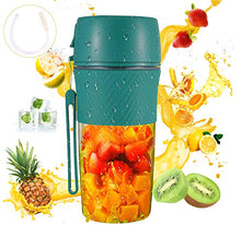 Load image into Gallery viewer, Portable Blender For Shakes And Smoothies With Reusable Straw Green Mini Blender Safety USB Rechargeable Personal Blender Cup Handheld Small Blender For Office，Sports,Travel,Gym Outdoor Actitvities 280ml Portable Blender
