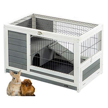Load image into Gallery viewer, U-MAX Rabbit Hutch Pet House for Small Animals Puniea Pig House Rabbit Cage with Hideout for Rest Bunny House Indoor &amp; Outdoor No Leak Trays &amp; Ladder (35.4 inches)
