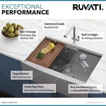 Load image into Gallery viewer, Ruvati 27-inch Apron-front Workstation Farmhouse Kitchen Sink 16 Gauge Stainless Steel Single Bowl - RVH9050
