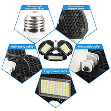 Load image into Gallery viewer, LED Garage Lights,100W Deformable LED Garage Ceiling Lights12500 LM CRI 80 Led Shop Lights for Garage, Garage Lights with 3 Adjustable Panels, Utility Led Garage Lighting (No Motion Activated) 100W1PK
