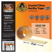 Load image into Gallery viewer, Gorilla Crystal Clear Repair Duct Tape Tough &amp; Wide, 2.88" x 15 yd, Clear, (Pack of 1)
