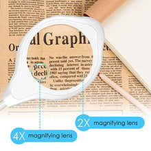 Load image into Gallery viewer, Joypea Magnifying Glass Lamp,2X-4X Magnifier LED Light with Clip and Flexible Neck,Magnifying Lamp USB Powered,Perfect for Reading,Hobbies,Task Crafts or Workbench- White
