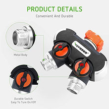 Load image into Gallery viewer, VIVOSUN 2 Way Garden Hose Splitter, Upgraded Highly Durable Water Hose Connector, Faucet Adapter with Comfortable Rubberized Grip for Drip Irrigation, Lawns
