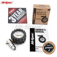 Load image into Gallery viewer, Hi-Spec 160 PSI Tire Pressure Dial Gauge for Presta Valves on Road Racing Bikes &amp; High End Mountain Bikes. Glass Dial with Quick-Release Air Button. Pocketable with a Rugged Protective Ring
