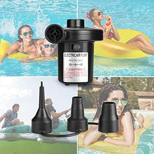 Load image into Gallery viewer, Electric Air Pump, AGPtEK Portable Quick-Fill Air Pump with 3 Nozzles, 110V AC/12V DC, Perfect Inflator/Deflator Pumps for Outdoor Camping, Inflatable Cushions, Air Mattress Beds, Boats, Swimming Ring
