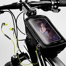 Load image into Gallery viewer, WILD MAN Bike Phone Mount Bag, Cycling Waterproof Front Frame Top Tube Handlebar Bag with Touch Screen Holder Case for iPhone X XS Max XR 8 7 Plus, for Android/iPhone Cellphones Under 6.5”
