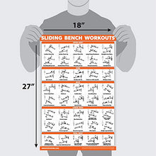 Load image into Gallery viewer, QuickFit 2 Pack - Sliding Bench Workouts &amp; Bodyweight Exercise Poster Set - Compatible with Total Gym &amp; Weider Ultimate Body Works (Laminated, 18" x 27")
