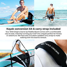Load image into Gallery viewer, Wild Origins Stand Up Inflatable Paddle Board with SUP Accessories &amp; Backpack, Non-Slip Deck, Waterproof Bag &amp; Phone Case, Carry Straps, Adjustable Paddle, Hand Pump, Leash, Kayak Seat &amp; Repair Kit
