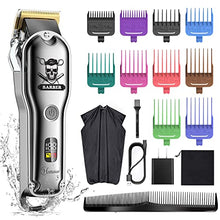 Load image into Gallery viewer, Hatteker Hair Cutting Kit Pro Hair Clippers for Men Professional Barber Clippers IPX7 Waterproof Cordless Beard Trimmer Hair Trimmer
