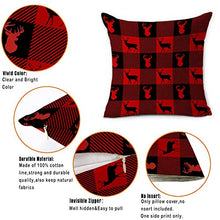 Load image into Gallery viewer, Hexagram Red Buffalo Check Plaid Christmas Pillow Cover 18x18,Cotton Line Christmas Throw Pillow Cover Farmhouse Christmas Decor for Home Couch,Winter Holiday Pillow Cover
