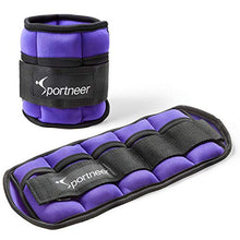 Load image into Gallery viewer, Sportneer Adjustable Ankle Weights for Women &amp; Men,Durable Ankle Wrist Arm Leg Weights Strap for Fitness, Exercise, Walking, Jogging, Gym, Aerobics, Workout,1-5 lbs Each Pack, 2 Pack 2-10 lbs,Purple
