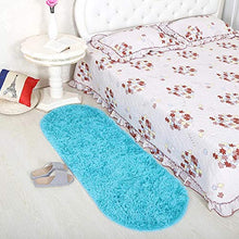 Load image into Gallery viewer, Softlife Fluffy Area Rugs for Bedroom 2.6' x 5.3' Oval Shaggy Floor Carpet Cute Rug for Girls Kids Room Living Room Home Decor, Turquoise Blue
