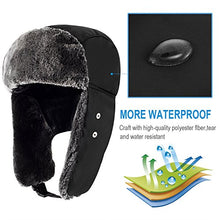 Load image into Gallery viewer, Mysuntown Unisex Winter Trooper Trapper Hat Hunting Hat Ushanka Ear Flap Chin Strap and Windproof Mask,Black,22-24 Inches ,One Size Fits All
