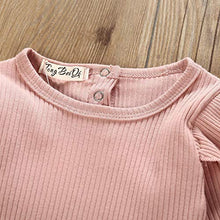 Load image into Gallery viewer, Newborn Baby Girl Clothes Toddler Girl Outfits Rompers Ruffle Long Sleeve Tops Pants with Hats Headband Clothes Sets
