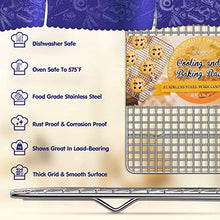 Load image into Gallery viewer, Hiware 2-Pack Cooling Racks for Baking - 10" x 15" - Stainless Steel Wire Cookie Rack Fits Jelly Roll Sheet Pan, Oven Safe for Cooking, Roasting, Grilling
