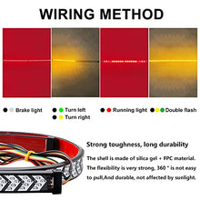Load image into Gallery viewer, Chemini 60" LED Tailgate Light Bar Amber Leather Arrow Truck Tail Light Strip Double Flash Light Drillless Installation for Lorry Truck Pickup Truck Light Brake Lights Turn Signals Light
