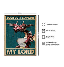 Load image into Gallery viewer, Your Butt Napkins My Lord - Dragon Decorations - Gothic Bathroom Decor - Medieval Decor - Funny Bathroom Wall Art - Toilet Paper Wall Art - Restroom Sign - Bath Wall Decor - Powder Room Decor
