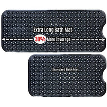 Load image into Gallery viewer, SlipX Solutions Extra Long Bath Tub &amp; Shower Mat 39x16, Wet Floor Non-Slip for Elderly &amp; Kids Bathroom, Longer Than Standard Bathtub Mats, 200 Suction Cups, Drain Holes, Machine Washable, Light Blue
