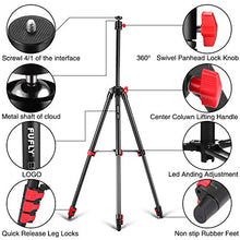 Load image into Gallery viewer, Fufly Phone Tripod, Adjustable Tripod for Phone &amp; Camera, 54in Travel Video Tripod Phone Stand with Bluetooth Remote &amp; Smartphone Holder Fit iPhone Xs/Xr/Xs Max/X/8/Galaxy/Huawei/Samsung/GoPro Camera
