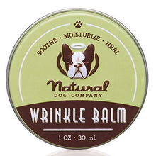 Load image into Gallery viewer, Natural Dog Company Wrinkle Balm (1-oz tin) | Healing and Soothing Balm | All-Natural and Organic | Vegan and Veterinarian-Approved | for Face Wrinkles and Skin Folds | Ideal for Bulldogs and Pugs
