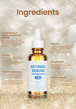 Load image into Gallery viewer, HOPEMATE Natural Facial Retinol Serum with Hyaluronic Acid&amp; Vitamin E, New Skin Treatment Formula, Organic Anti Wrinkle Reducer, Anti Aging Moisturizer, Dark Circles, Scar, Sun Damage Corrector
