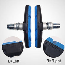 Load image into Gallery viewer, Bike Brake Pads Set, Alritz 3 Pairs Road Mountain Bicycle V-Brake Blocks Shoes with Hex Nut and Shims, No Noise No Skid, 70mm, for Front and Back Wheel
