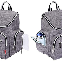 Load image into Gallery viewer, Qimiaobaby Multi-Function Baby Diaper Bag Backpack with Changing Pad and Portable Insulated Pocket (Grey)
